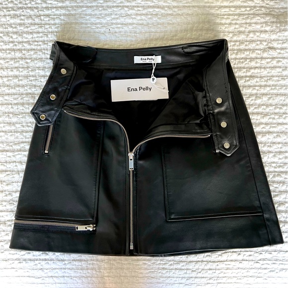 Ena Pelly Genuine Leather New Yorker Mini Skirt - Picture 1 of 4